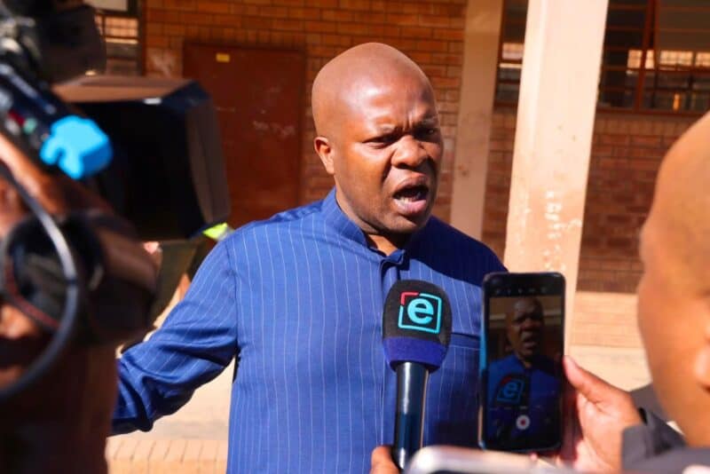 Lebogang Maile at East Bank High during school search operation on August 19, 2026. Photo: The Gauteng Department of Education/ Facebook