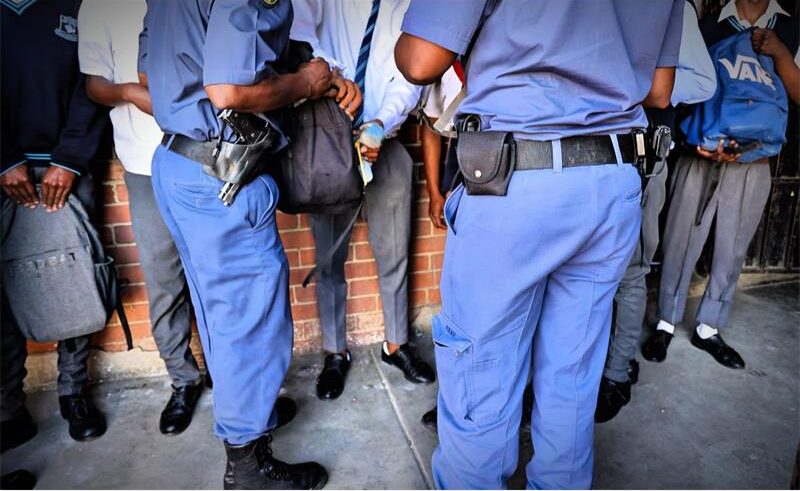 Over 100 prohibited items were pulled from three Alexandra high schools in an unannounced police search.
