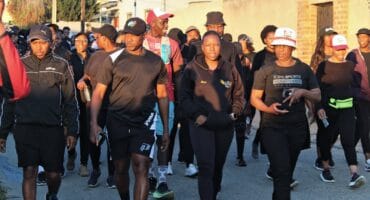Alexandra residents in all black to honour Kempton runner Elizabeth Moselakgomo in Alexandra on September 15, 2026. Photo: Itumeleng Maloka