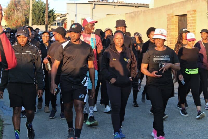 Alexandra residents in all black to honour Kempton runner Elizabeth Moselakgomo in Alexandra on September 15, 2026. Photo: Itumeleng Maloka
