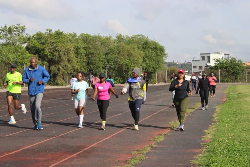 Residents of Alexandra gathered for a day of walking, aerobics and yoga as the Alex Step and Share initiative aims to build relationships and tackle stress.