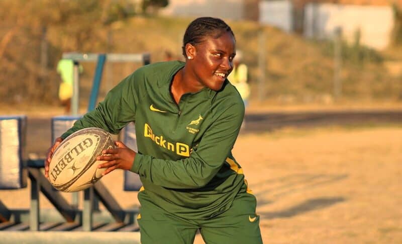 Alex Wolves Fly-half Alice Ncube goes back to training at KwaBhekilanga Sports Ground in Alexandra on July 28, 2026. Photo: Itumeleng Maloka