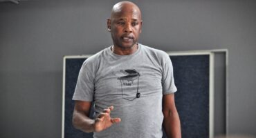 Veteran actor Bheki Mkhwane facilitates the first workshop in Alexandra on September 26, 2026