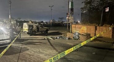Police in Alexandra respond to a crime scene where two young people were shot and killed at the intersection of Alfred Nzo and 6th Avenue on October 5, 2026. Photo: Itumeleng Maloka