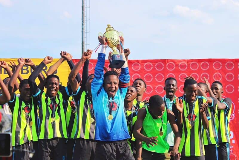 United Stars players win the Maimane Alfred Phiri Games 2026 U19 championship at 3 Square Sports Ground on October 11, 2026. Photo: Itumeleng Maloka