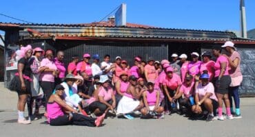 A group of resident s unite to raise cancer awareness at aerobics session in Alexandra on October 24, 2026. Photo: Itumeleng Maloka