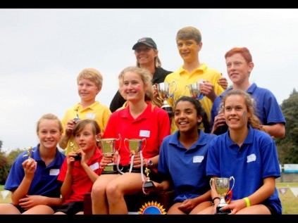 The top trophy winners in each age group: u10 Boys – Ethan Hooker, u13 Victor Ludorum – Robert Pringle, u12 Boys – James Haw, u12 Girls – Hannah Vorster, u10 Girls – Ella Kidd, U13 Victrix Ludorum – Caitlyn Lotz, u11 Girls – Gemma Weeder, and u13 Runner up – Cassidy Blackbeard.Photo provided.