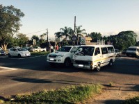 Local resident, Wernich van den Berg, caught this taxi driving straight over the intersection in the left-only lane at the intersection of Glenugie and Manors Roads.