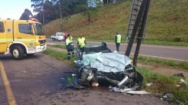 One person was flung from a car when it crashed into another car on the N3 on Friday. PHOTO: Netcare 911