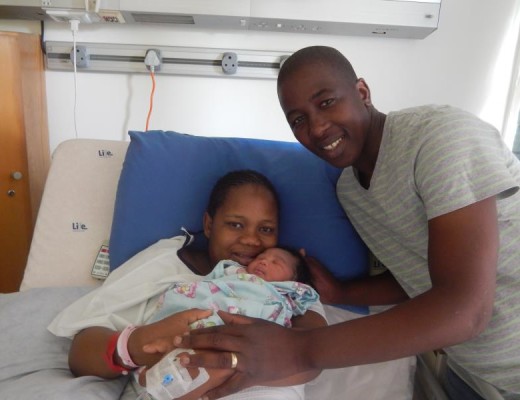 Parents,  Sinehlanhla and Msawakhe Msweli of Verulam, meet their new bundle of joy, Okuhle. PHOTO: Submitted.