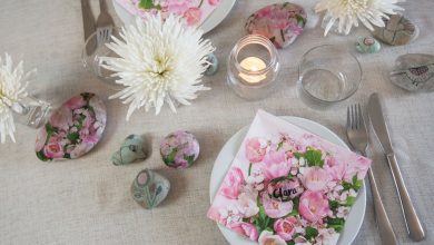 Your kids will love making decoupage pebble table décor