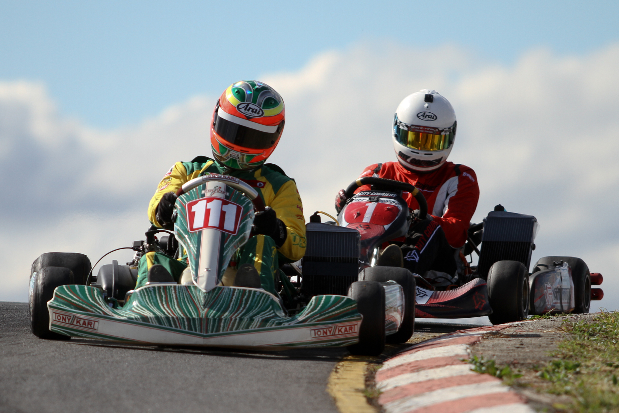 Cristiano Morgado flies around the chicane in the third round of the South African championships, held at Idube Raceway. The La Lucia resident went on to win the race and is now gearing up for the Rotax Max Challenge world karting champs. PHOTO: SPORTPICS