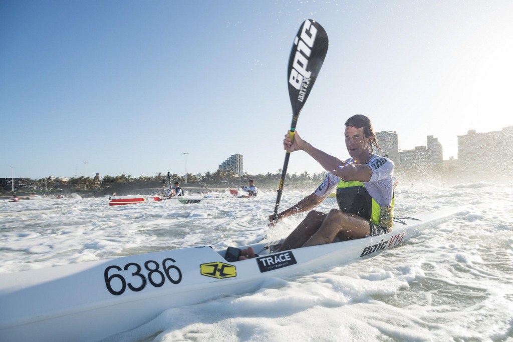 Matt Bouman was in a class of his own as he powered to victory in the Billy the Bums Surfski Challenge, race two of the 2014 Varsity College Marine Surfski Series. PHOTO: Anthony Grote (Gameplan Media)