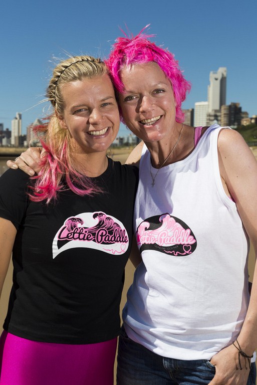 Danica Bartho celebrates the completion of her gutsy 'Lettie Paddle' campaign with Nikki 'Lettie' Heyns, for whom she raised funds to assist with her battle against cancer. PHOTO: Anthony Grote