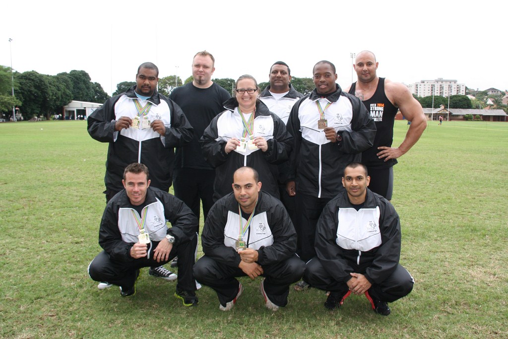 The KZN raw powerlifting team are ecstatic after a brilliant showing at the Raw Powerlifting national champs recently. Four of the squad were chosen for the national team that will compete in the world champs later this year in Potchefstroom. The team are Minal Raniga, Anthony Buckner (coach), Tracy Ludwig, Santosh Singh (coach), Geoffrey Wardropper, Grant van der Haer (coach), (Kneeling) Dean van Wyk, Grant van der Haer and Harren Fakir.