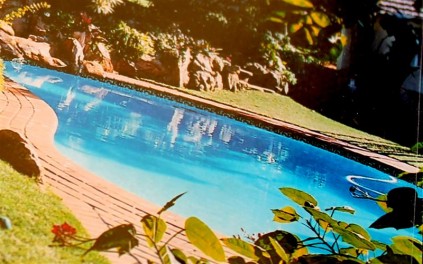 This is what Ian and Anette Barnard's pool looked like before it was flooded.