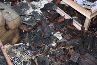 Firefighters said the structural integrity of the roof was compromised in the fire.