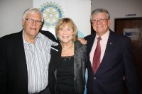 Judge Christopher Nicholson, Veronica Raaf and Clive Raaf. Judge Nicholson was given the Wheel of Service award and Veronica Raaf was also recognised for her work in the computer literacy programme at North Crest Primary School.