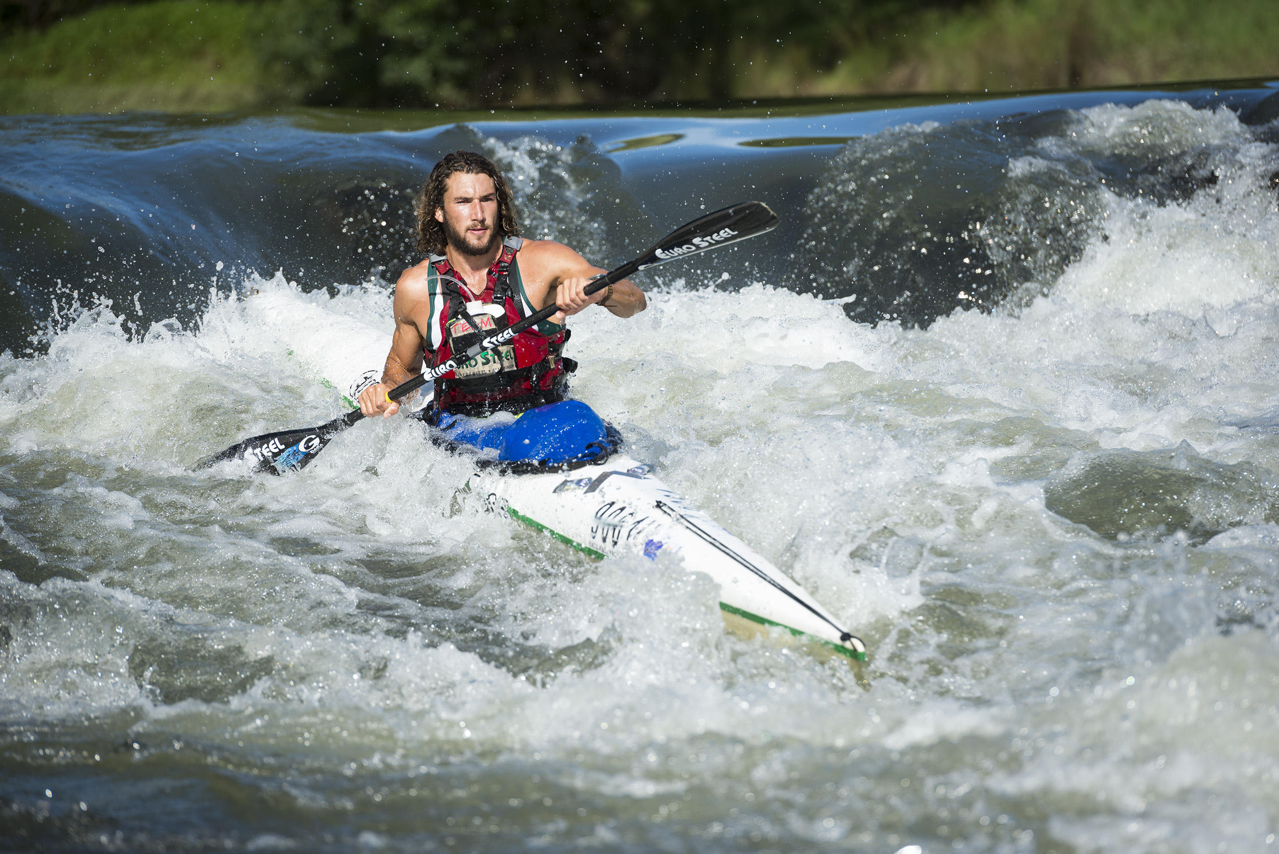 Andy Birkett negotiates Taylor's Weir on the final day of the 2015 N3TC Drak Challenge en route to his second successive win in the popular two day race in the Southern Drakensberg. PHOTO: Anthony Grote (Gameplan Media)