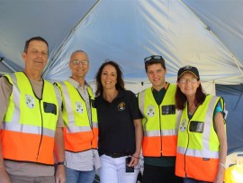 Durban North/Umhlanga CPF members, Terry Goulding, Philip Theron, Shaun Ryley, Mary Knox and Sandie Piek.