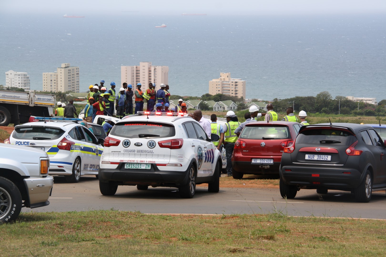 Two men were arrested after the high speed chase and shootout.