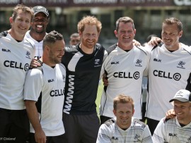 His Royal Highness also took time out to meet several of the Sharks coaching staff and players. PHOTO: Howard Cleland