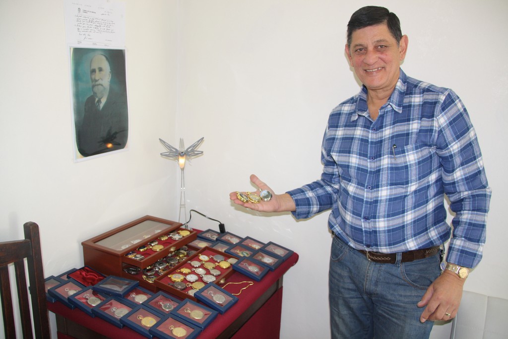 Greenwood Park resident, Brian Bengston, shows off his collection of 64 pocket watches, dating back from 1870s.