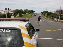 Umhlanga Rocks Drive between Sunningdale and The Rock Church is closed off because the road is now a crime scene.