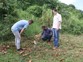 Members of the neighbourhood watch and Rivers Church find part of the cabling which was exposed.