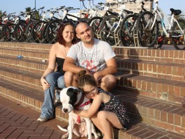 Kyle, Candice and Mia Elmira with Pepper.