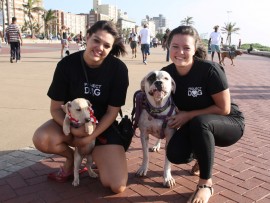 Genevieve Lange and Bianca Thompson from Project Dog with Hannah and Kimba.