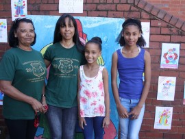Greenwood Park Primary School teachers, Venetia Smith and Cordelia Captain with pupils Zashiana Rorke and Chloe Davids.