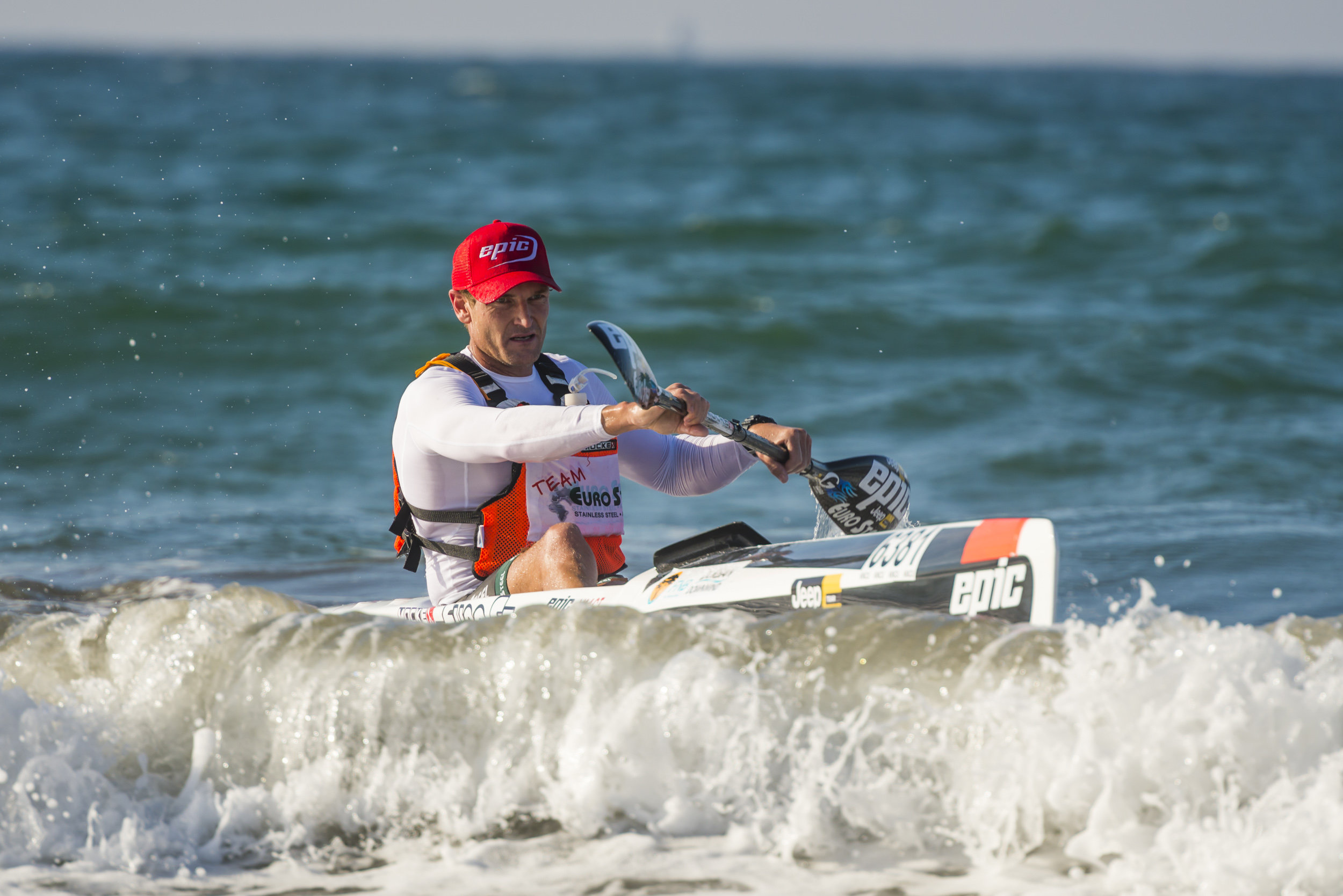 Hank McGregor of South Africa won his fourth Investec Mauritius Ocean Classic title, the first leg 2016 ICF Ocean Racing World Cup series. PHOTO: Anthony Grote