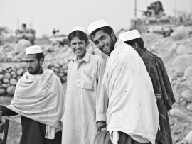 Muslims from Kabul, Afghanistan on their way to Eid prayers.
