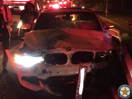 The occupants of the BMW escaped serious injury. PHOTO: Marshall Security