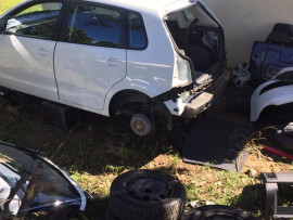 The tyres of the hired car were also removed by the thieves. PHOTOS: Marshall Security