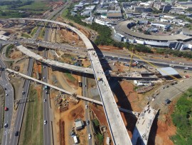 An aerial shot of the interchange.