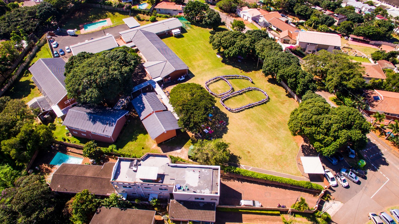 Pupils formed the numeral 60 which was captured by a local photographer.