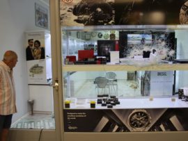 Owner of The Watch Movement, Brian Diab, surveys the damage done to his shop in the break-in.