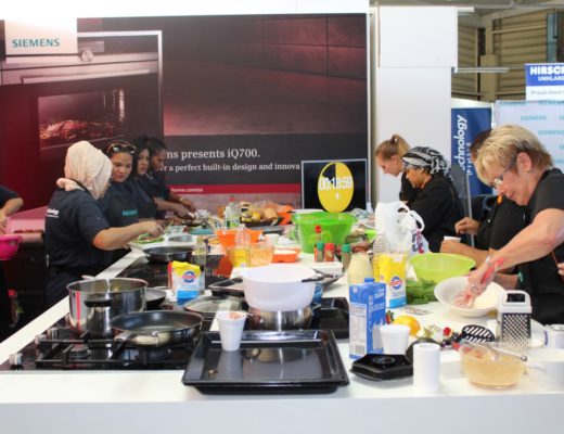 Alexander Forbes and FirstTechnology preparing their dishes in the the Hirsch’s Corporate Cook Off finals held this past weekend.