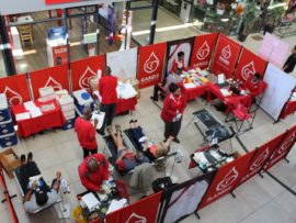 A special clinic was also set-up in the foyer of Kensington Square.