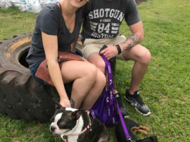 Stacey Featonby-Smith and Christian Georgeson with Bella and Tyson.