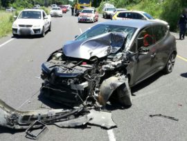 The driver of the other vehicle in the collision escaped serious injury.