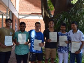 A few of the students who achieved 6A’s – Tuvir Jugganath, Kiash Arjun, Joshua Chesterman, Damien Govender, Shravan Misra and Kivaal Singh