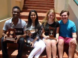 The top four learners of Crawford College La Lucia, Bobby Arek-Bawa, Maseeha Bhorat (who achieved 99 per cent for maths),Agness Gosnell and Stuart Davis.