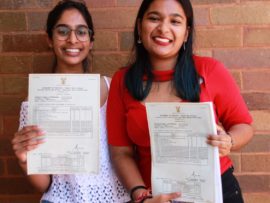 Santhuri Govender and Darshna Naidoo passed their matric exams with seven As each. Darshna was the 2017 Head Girl.