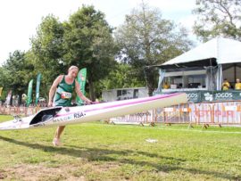 Jenna Ward finished seventh in the women's K1 race at the 2018 ICF Canoe Marathon World Championships in Vila de Prado, in Portugal. PHOTO: Cam Hudson