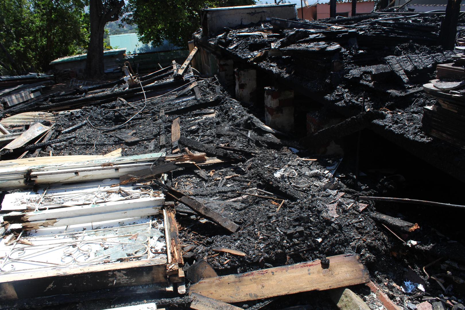 All that remains of the house is the foundation structure.