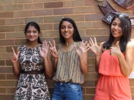 Northlands Girls' High School learners, Thykara Pillay and Mishé Chitharai who both got 7As with Georgia Jamie Barnwell obtaining six distinctions.