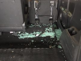 The suspects smashed two windows in the incident. PHOTO: Facebook